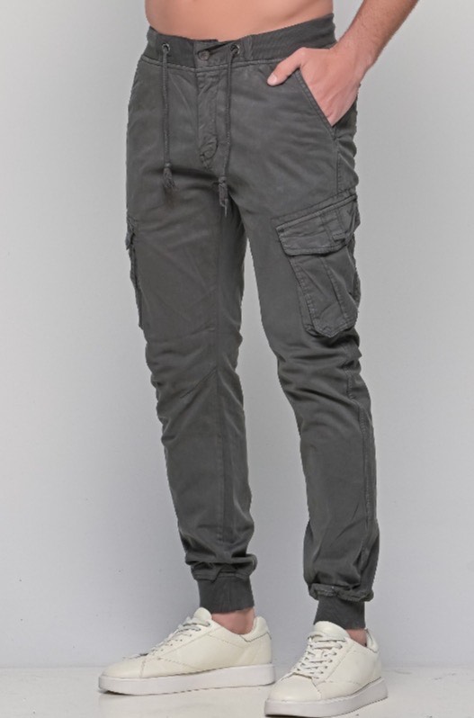 Γκρι Cargo Παντελόνι με Λάστιχο